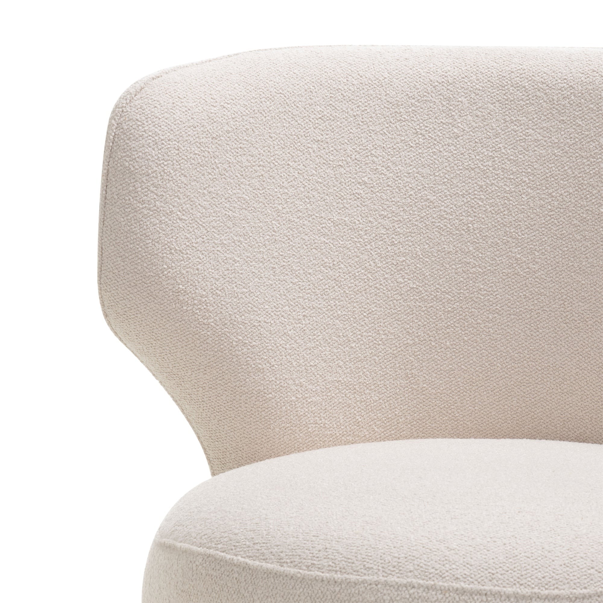 Chair DIAMON, boucle, cream, rounded
