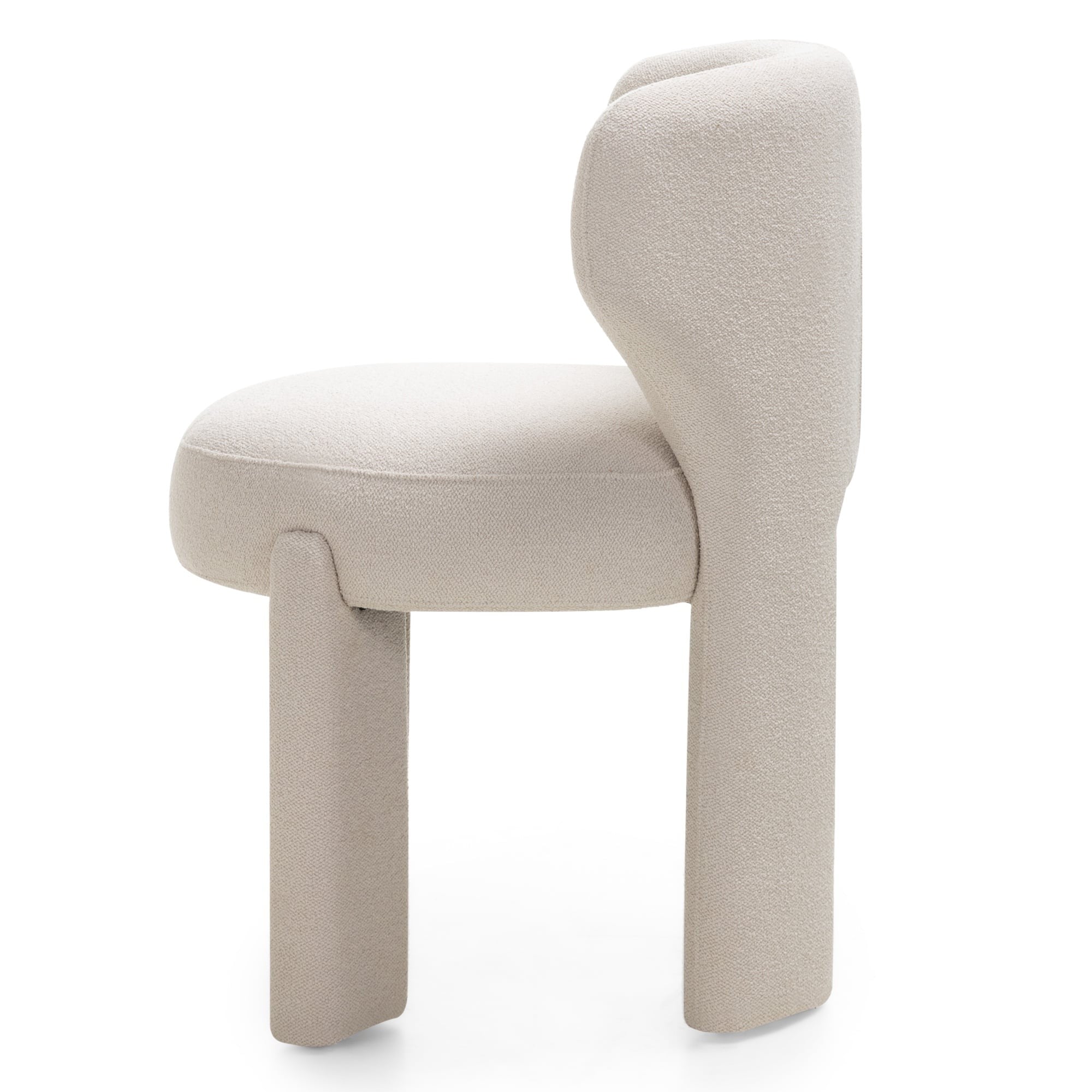 Chair DIAMON, boucle, cream, rounded
