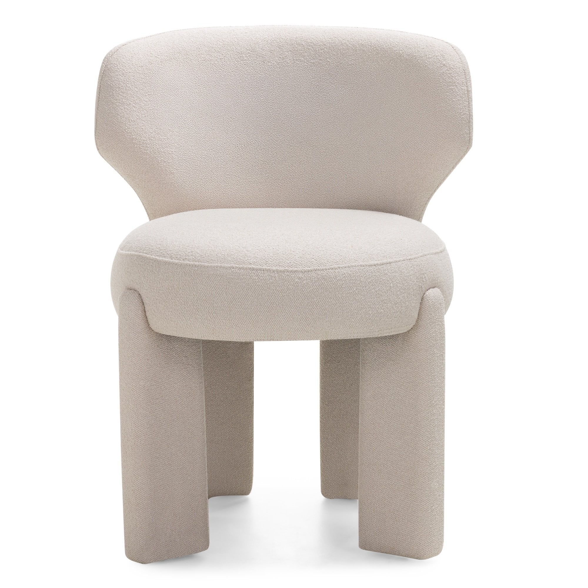 Chair DIAMON, boucle, cream, rounded
