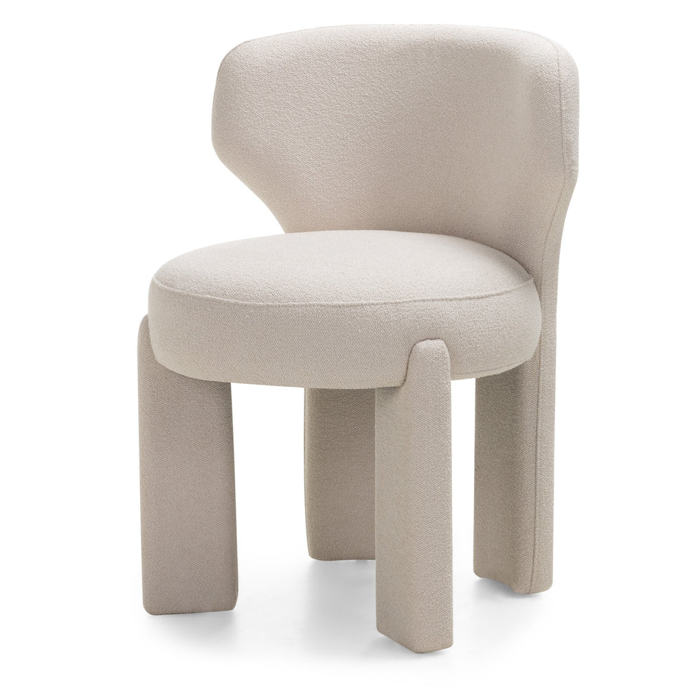 Chair DIAMON, boucle, cream, rounded