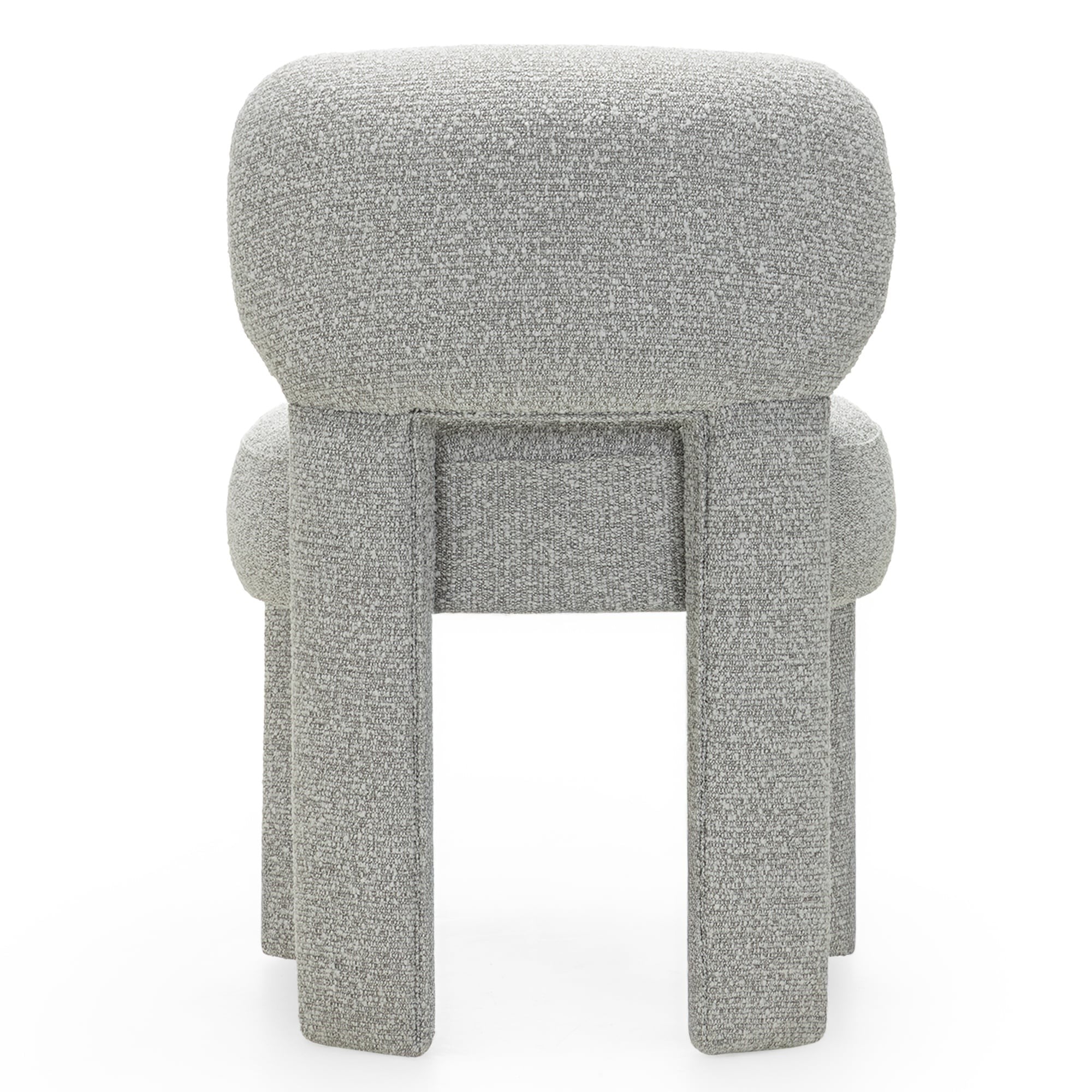 Chair DORADE, bouclé, grey, rounded