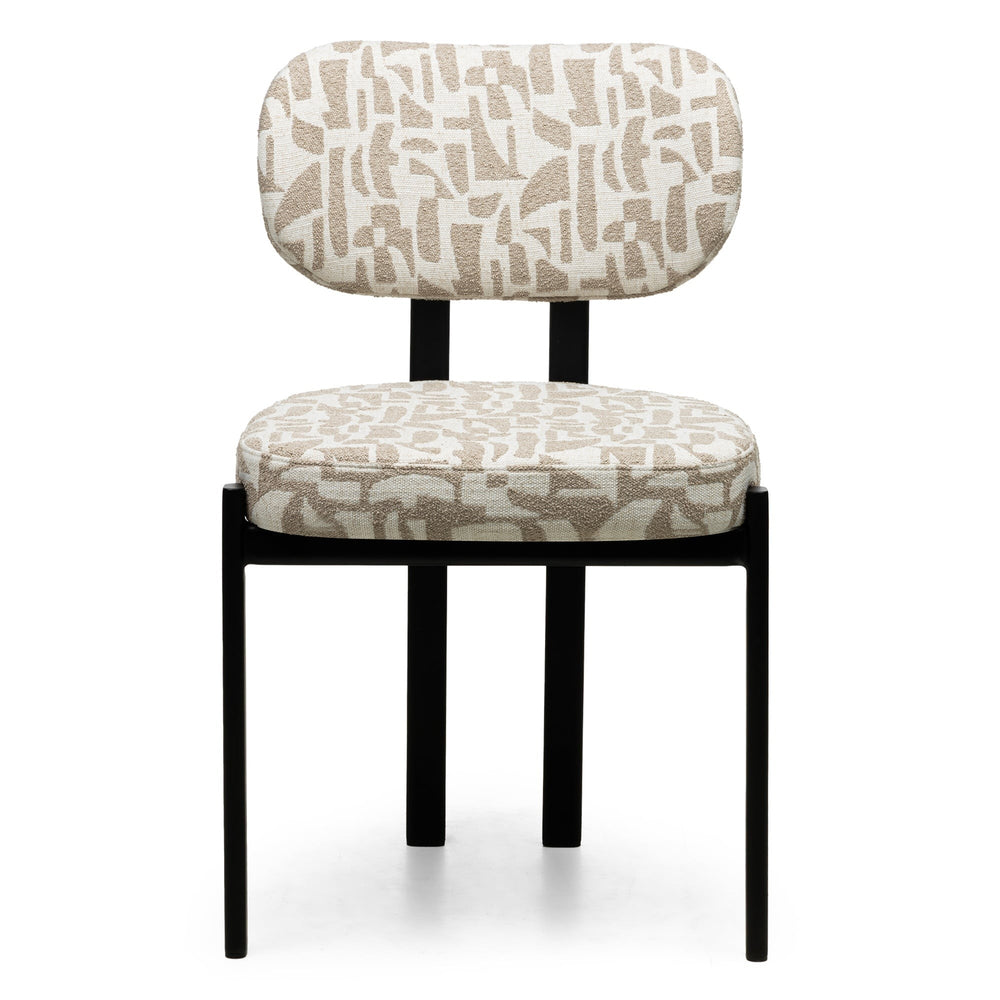 ELODIE chair, cream sand pattern/black legs
