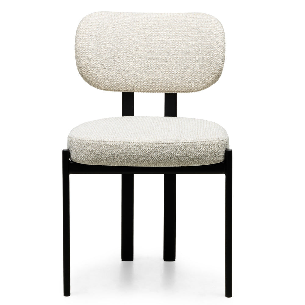 Chair ELODIE, light beige/black legs
