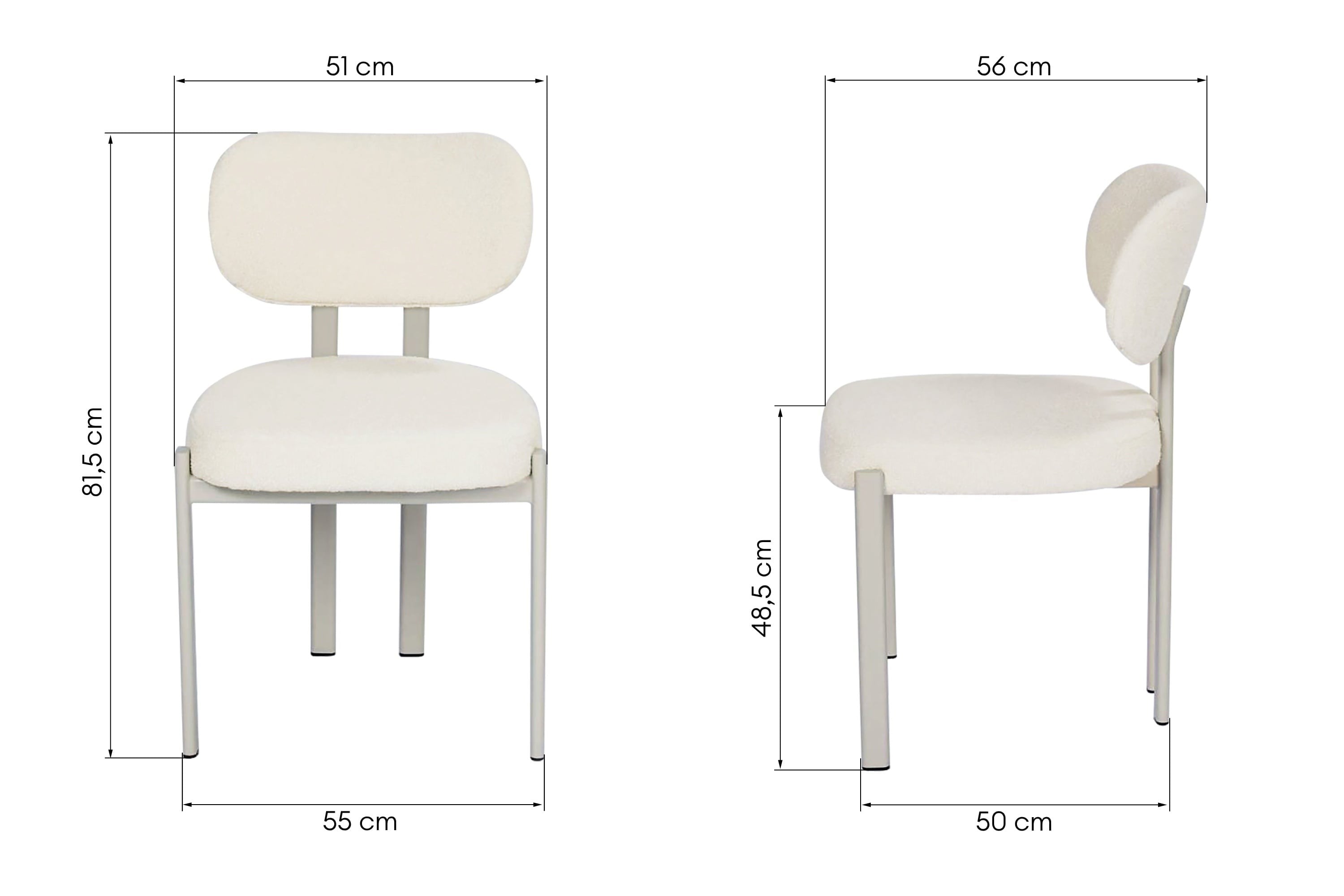 Chair ELODIE, cream/sand legs