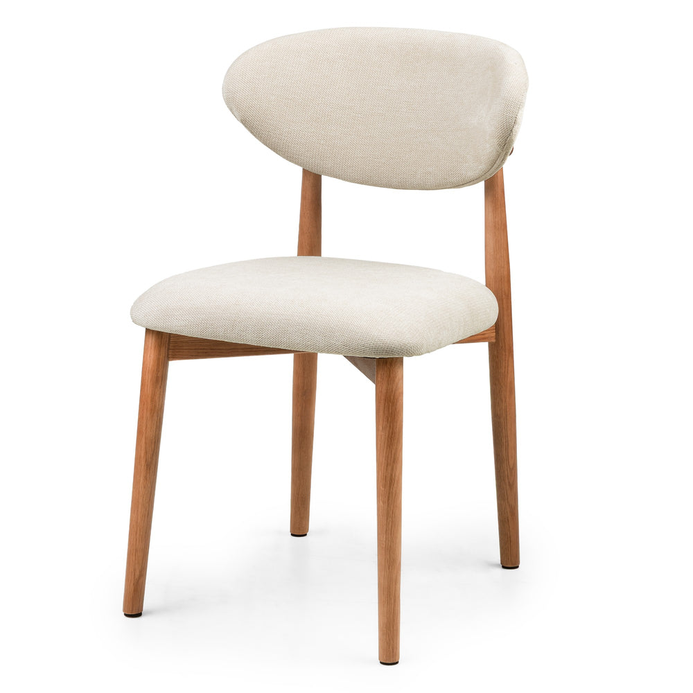Dining chair MELONE, beige/light walnut