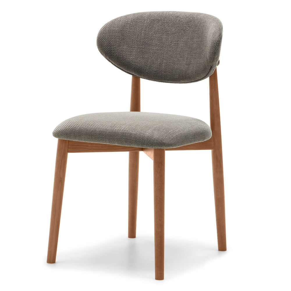 Chair MELONE, dark grey/light walnut