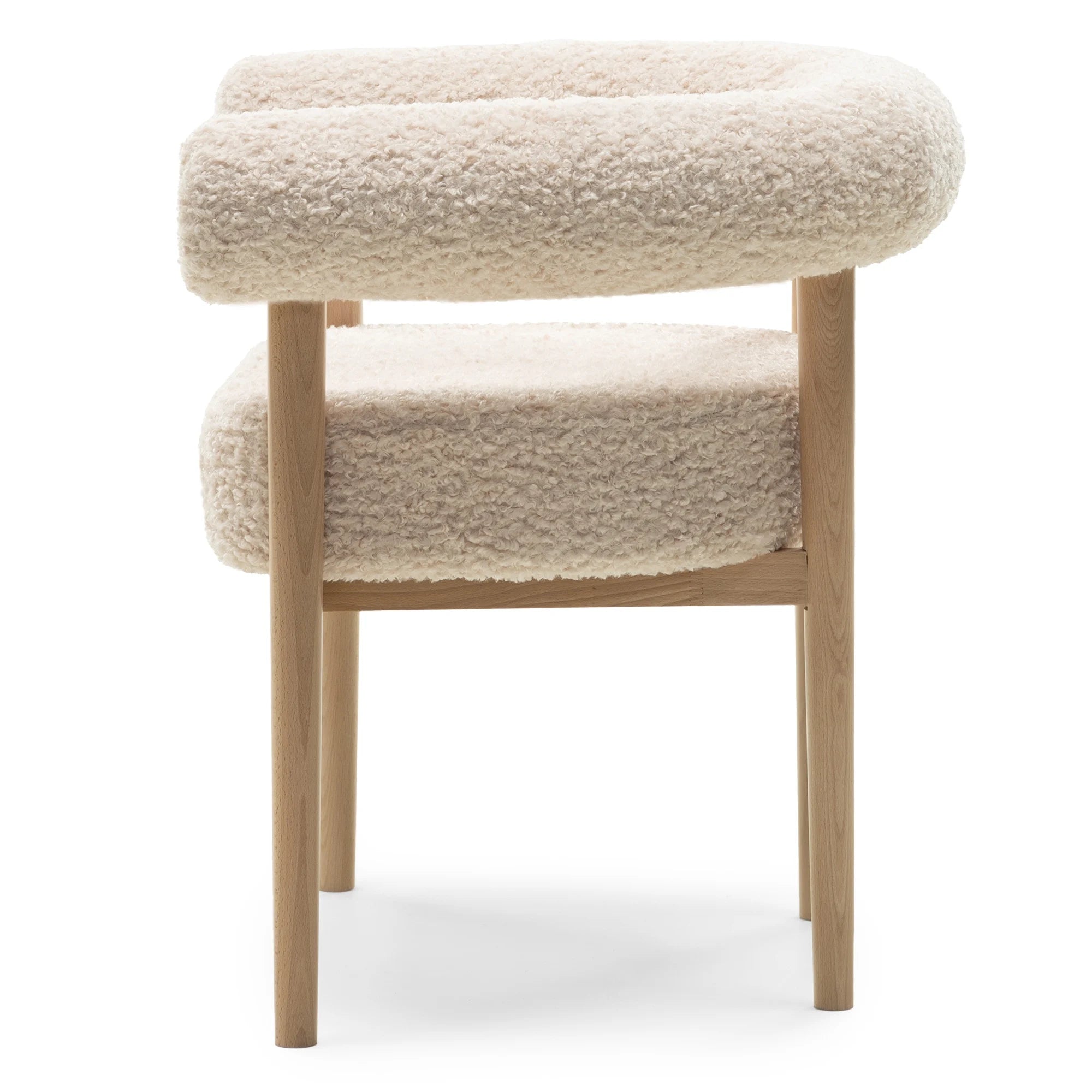 Kėdė PUFFY, šviesiai smėlinė boucle