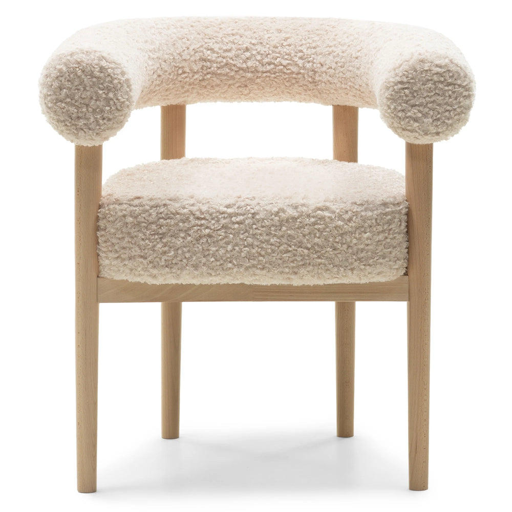 Kėdė PUFFY, šviesiai smėlinė boucle