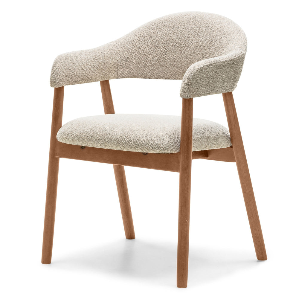 Chair VOLUTE, boucle, sand/light walnut