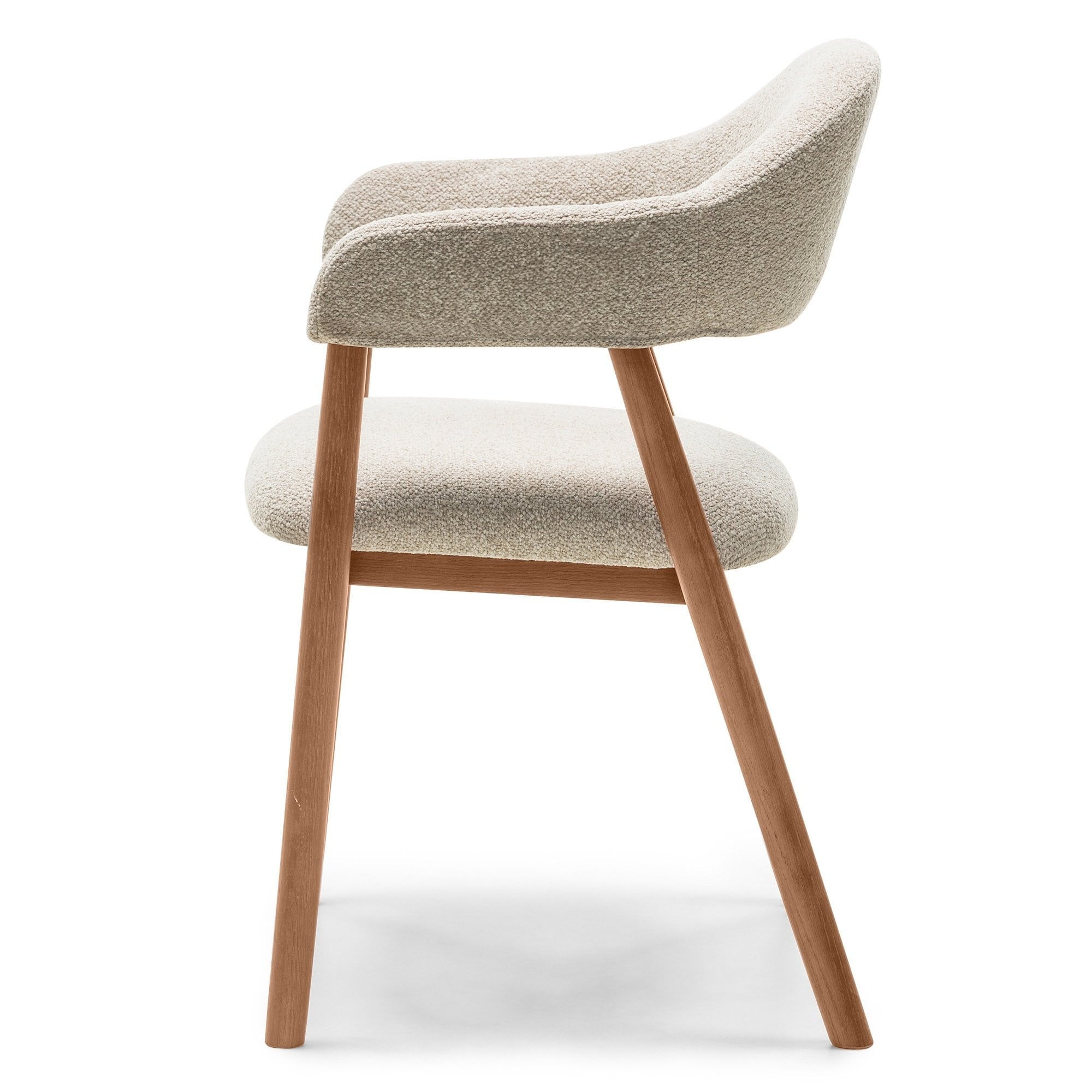 Chair VOLUTE, boucle, sand/light walnut