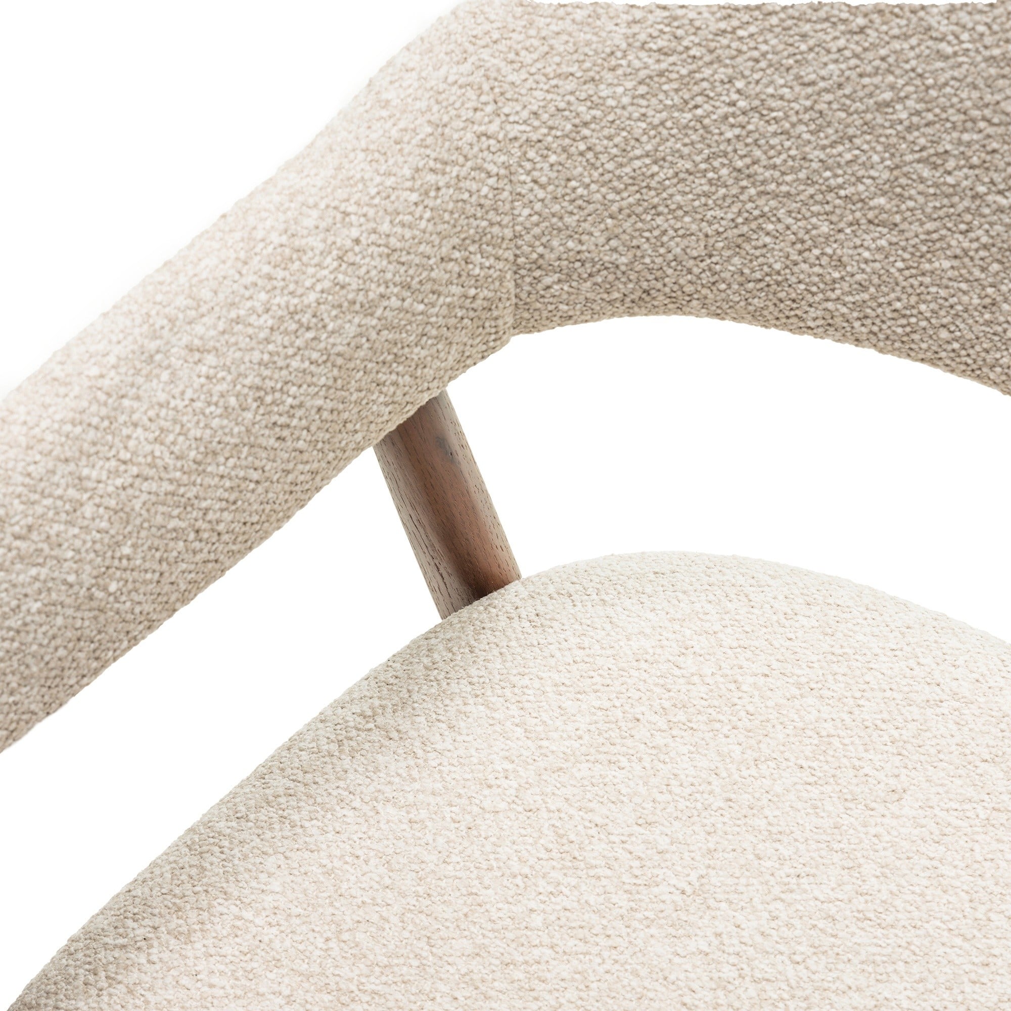Chair VOLUTE, boucle, sand/light walnut