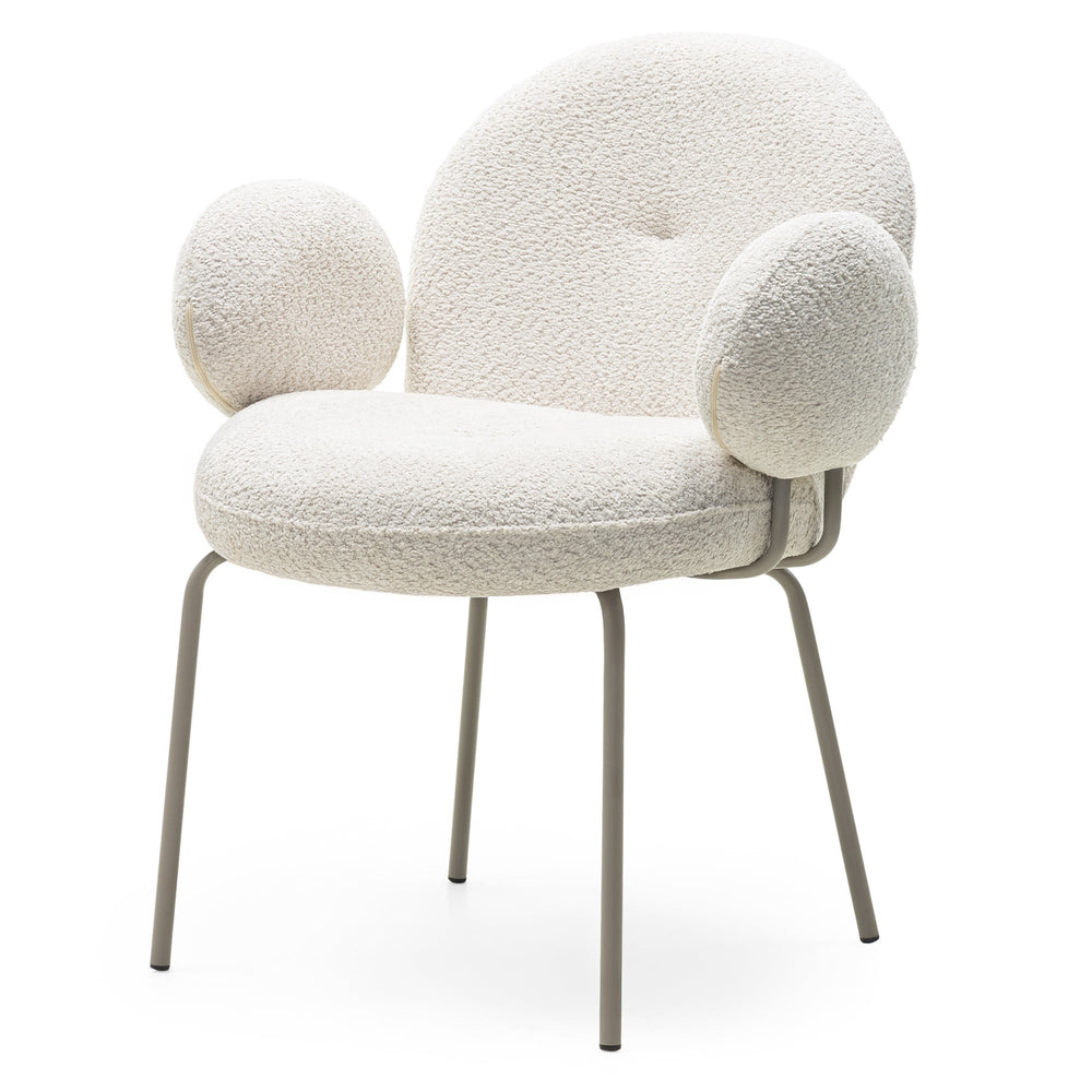 Armchair ECLAIR, beige, rounded