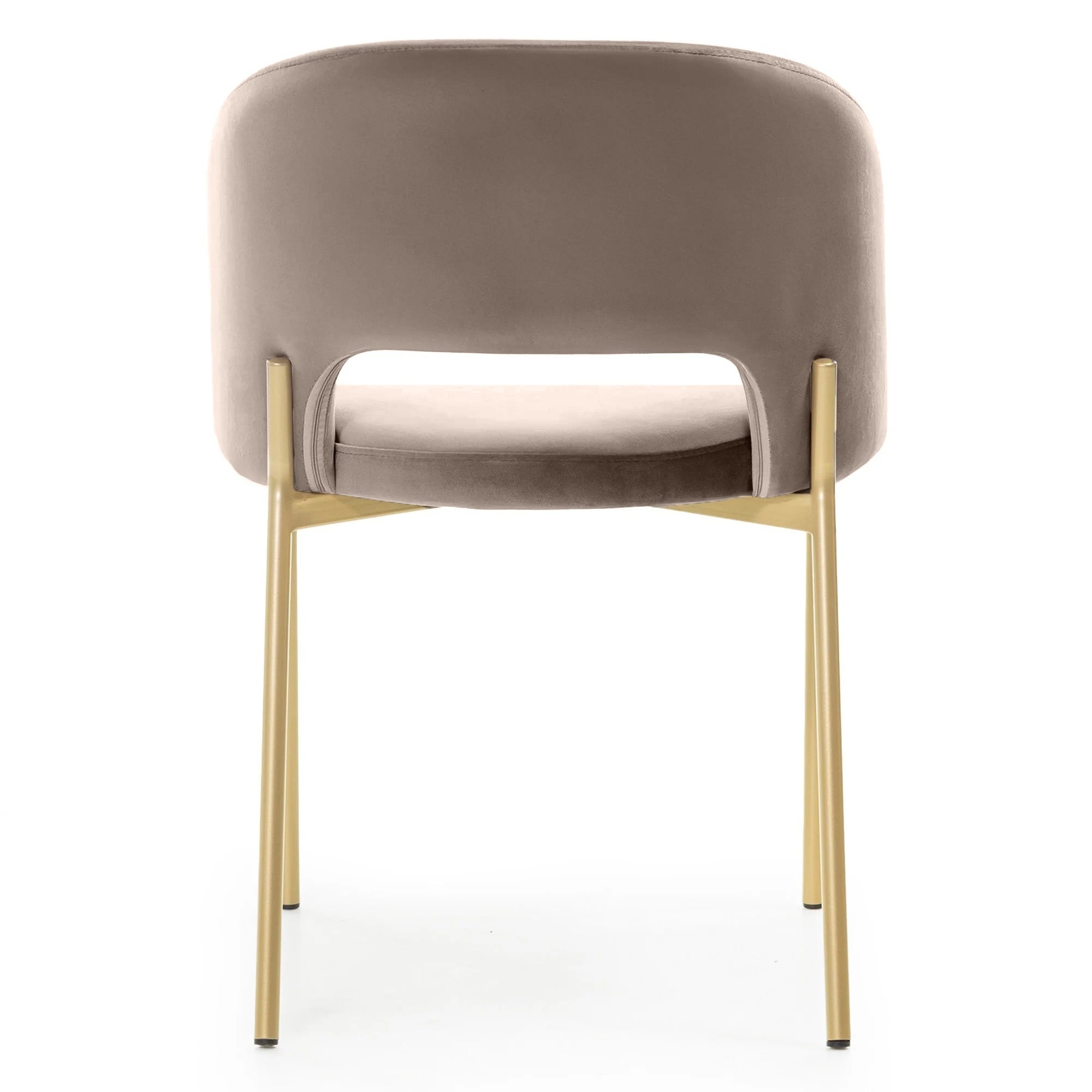 Dining chair GIRON, velvet, taupe/gold legs
