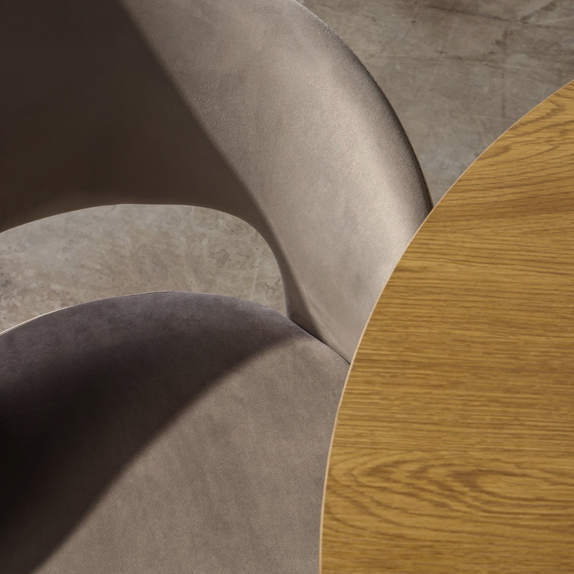 Dining chair GIRON, velvet, taupe/gold legs