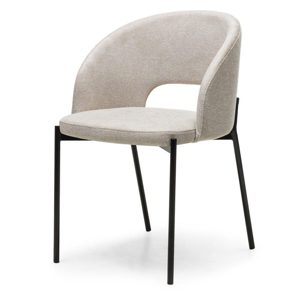 Dining chair GIRON, sand/black legs