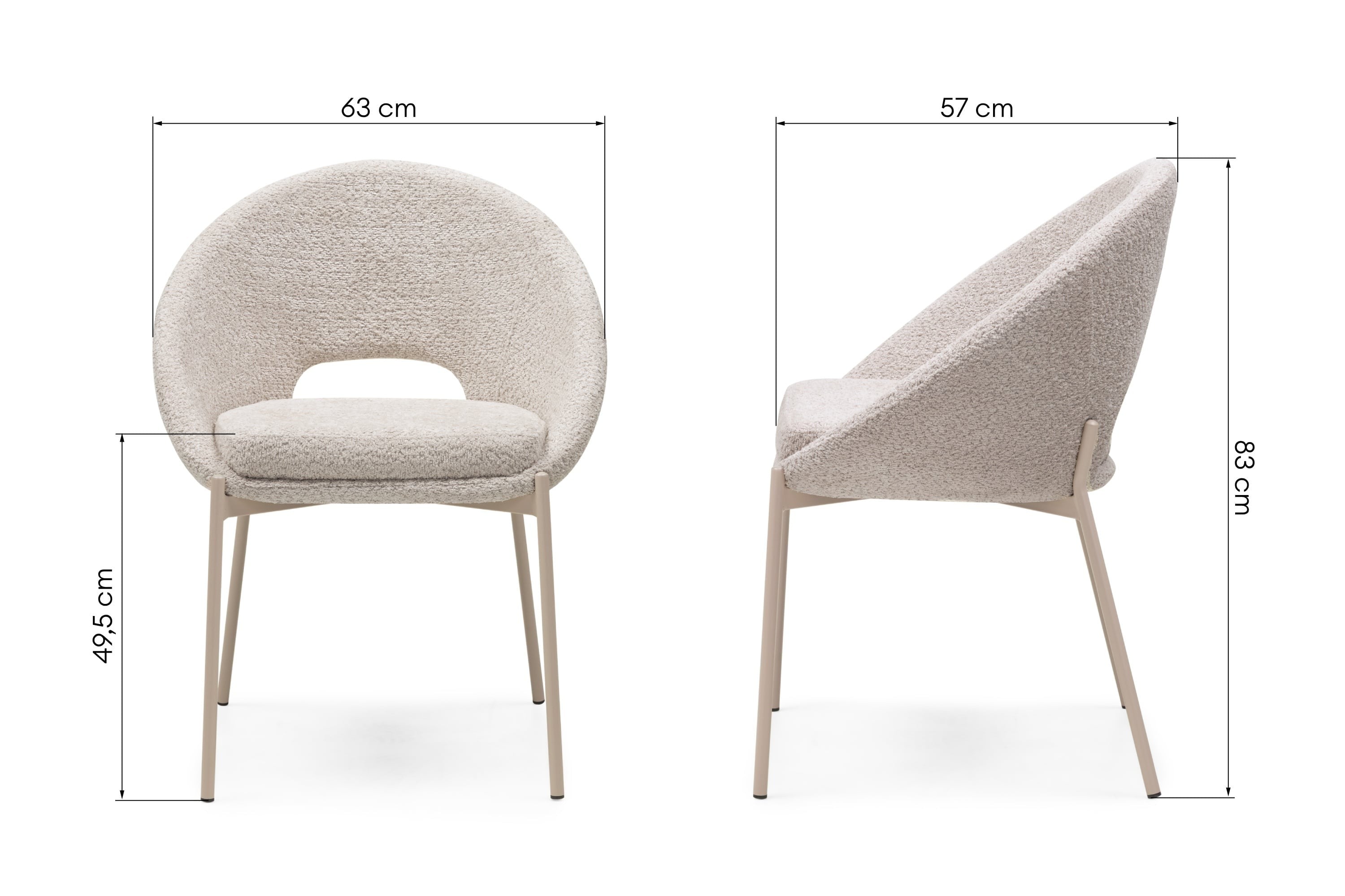 Chair LUNARE, cut-out backrest, condition, sand