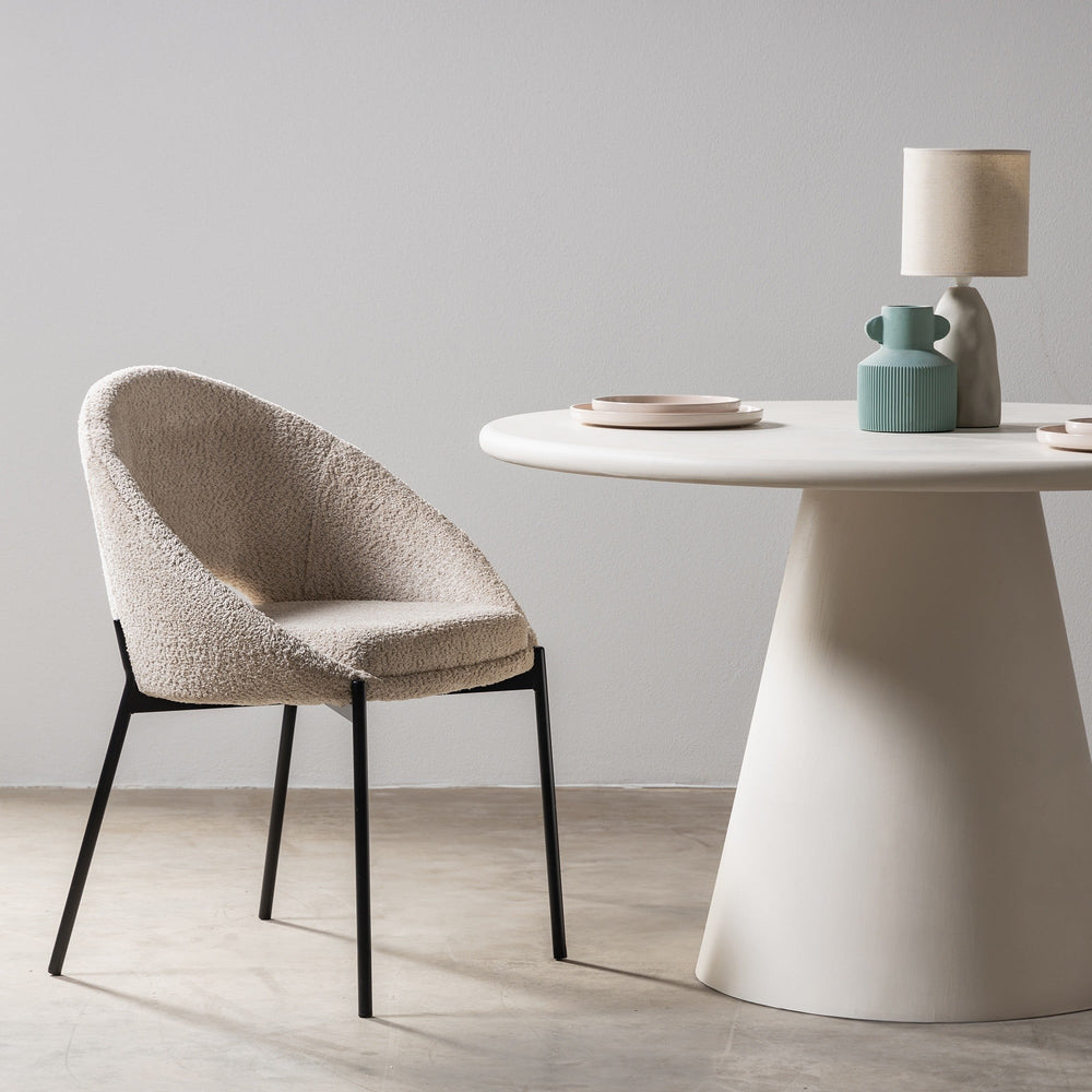 Dining chair LUNARE, sand, perforated