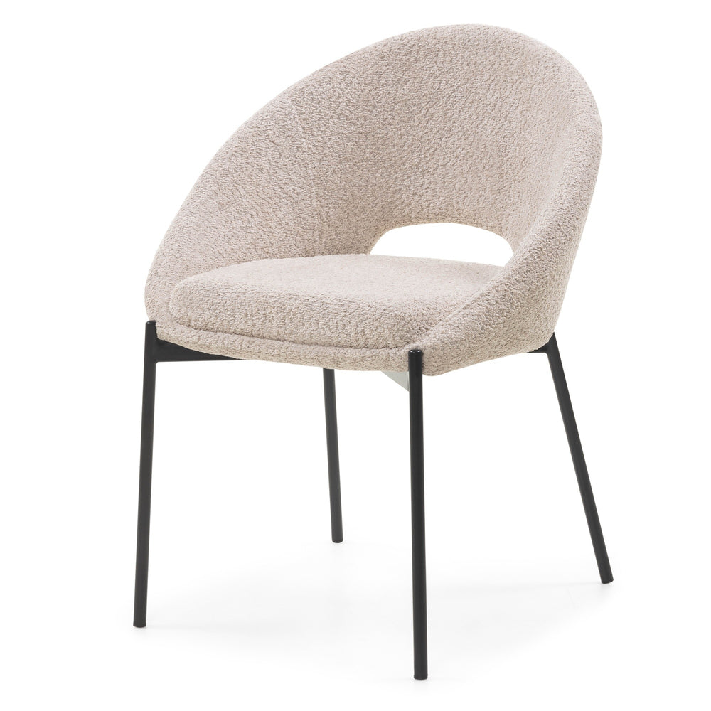 Dining chair LUNARE, sand, perforated