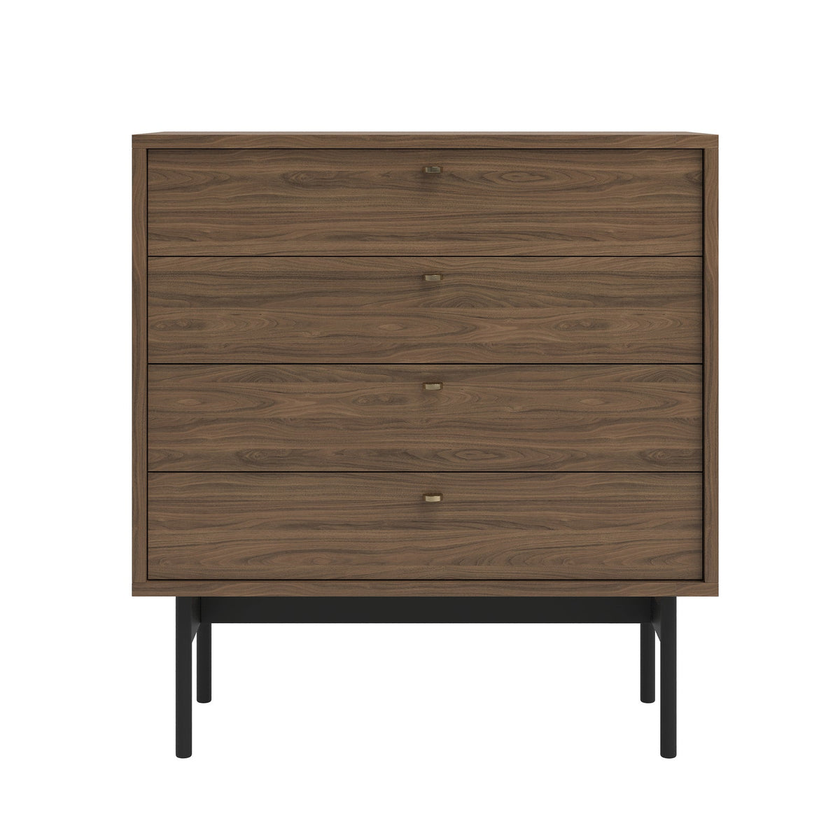 Komoda OLAR, riešuto, 86 cm – metalo detalė