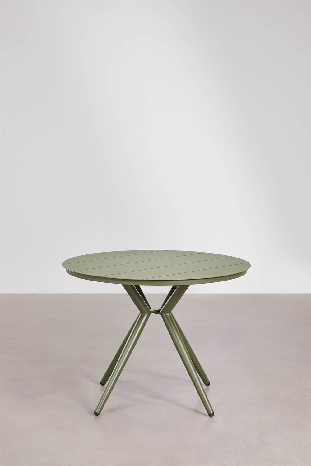 VALERIE round outdoor table, oiled green (1 pc.)
