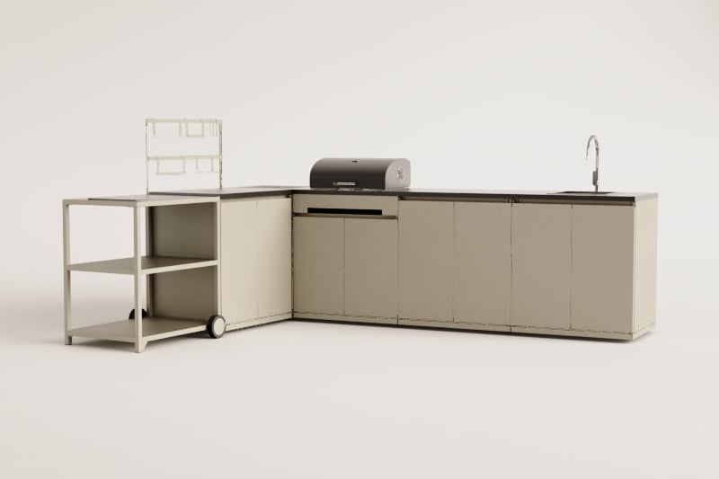 Modulinė virtuvė MODULARO, kampinė 6 dalių