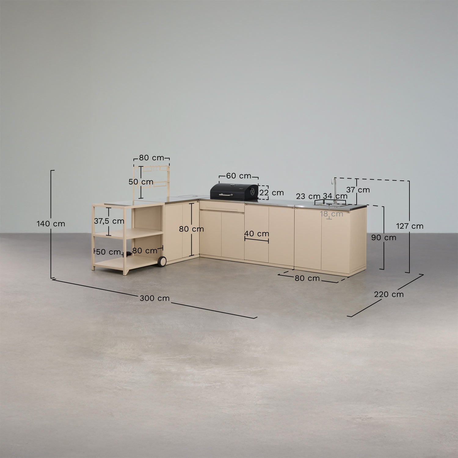 Modulinė virtuvė MODULARO, kampinė 6 dalių