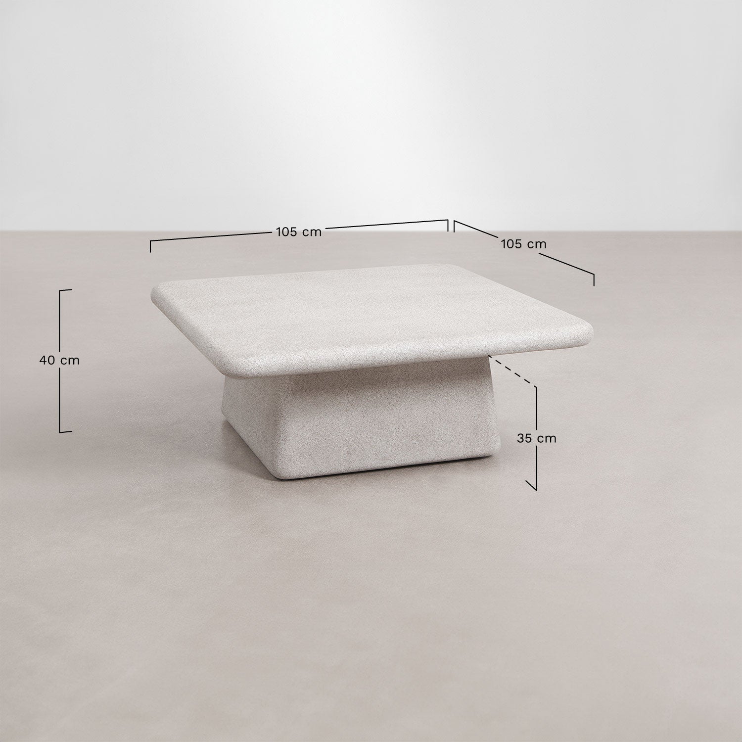 Kvadratinis kavos staliukas NOROORA 105x105 cm, cementas