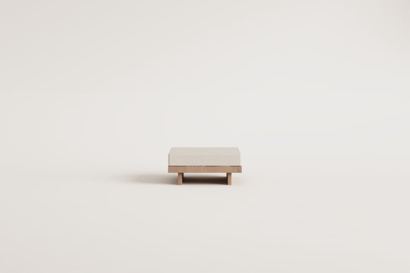 Outdoor square pouf FORTO, white