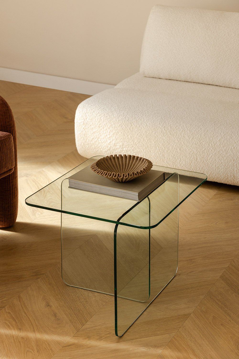 Šoninis staliukas ERIENA iš stiklo