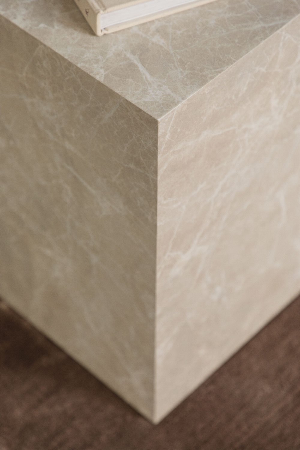 Šoninis staliukas ATERU, MDF, marmuro efektas