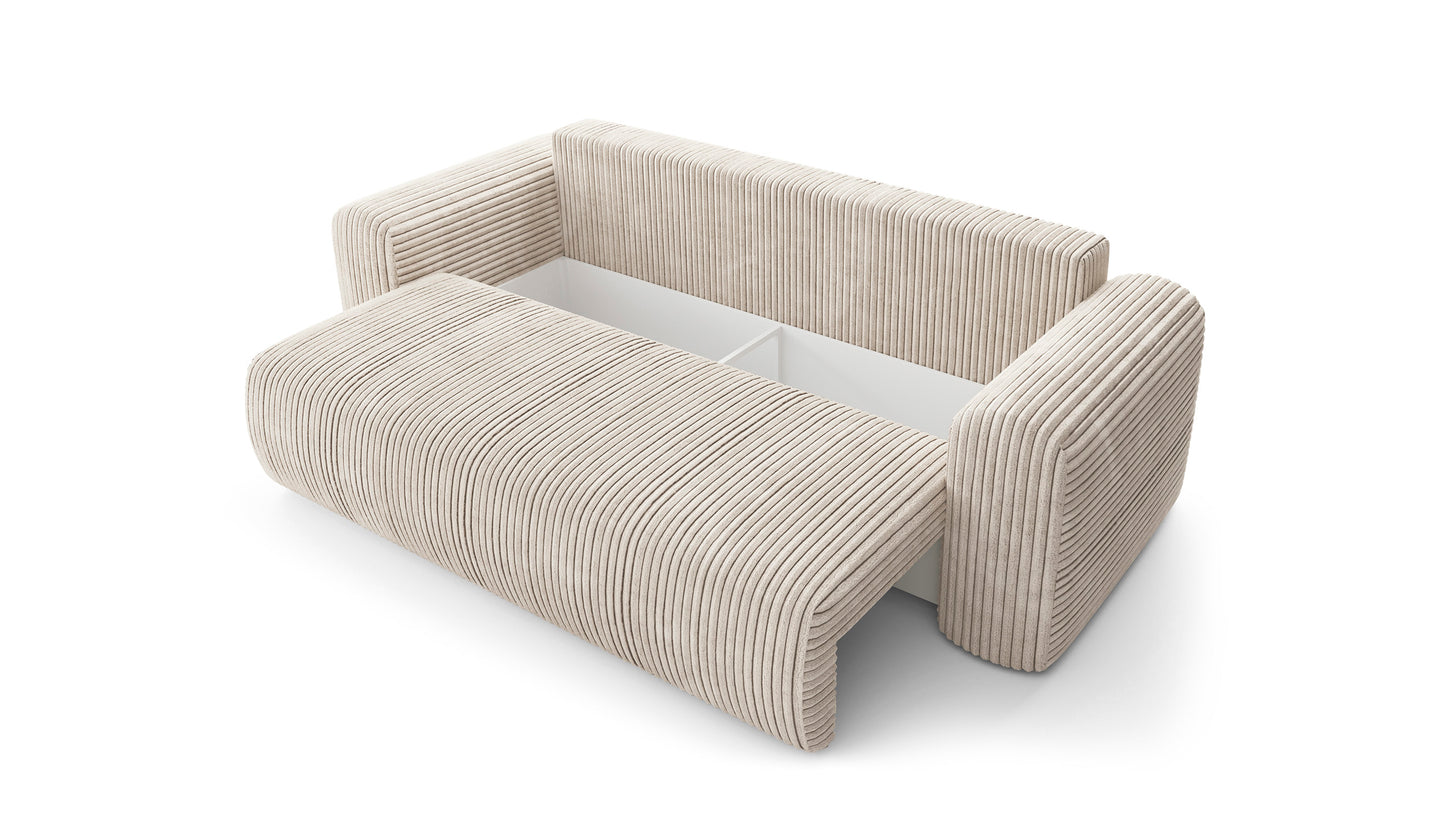 Sofa LUNA su miego funkcija, šiltai smėlinis