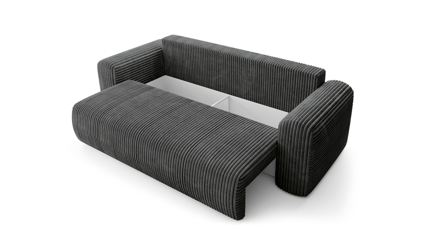 Sofa LUNA su miego funkcija, juodas