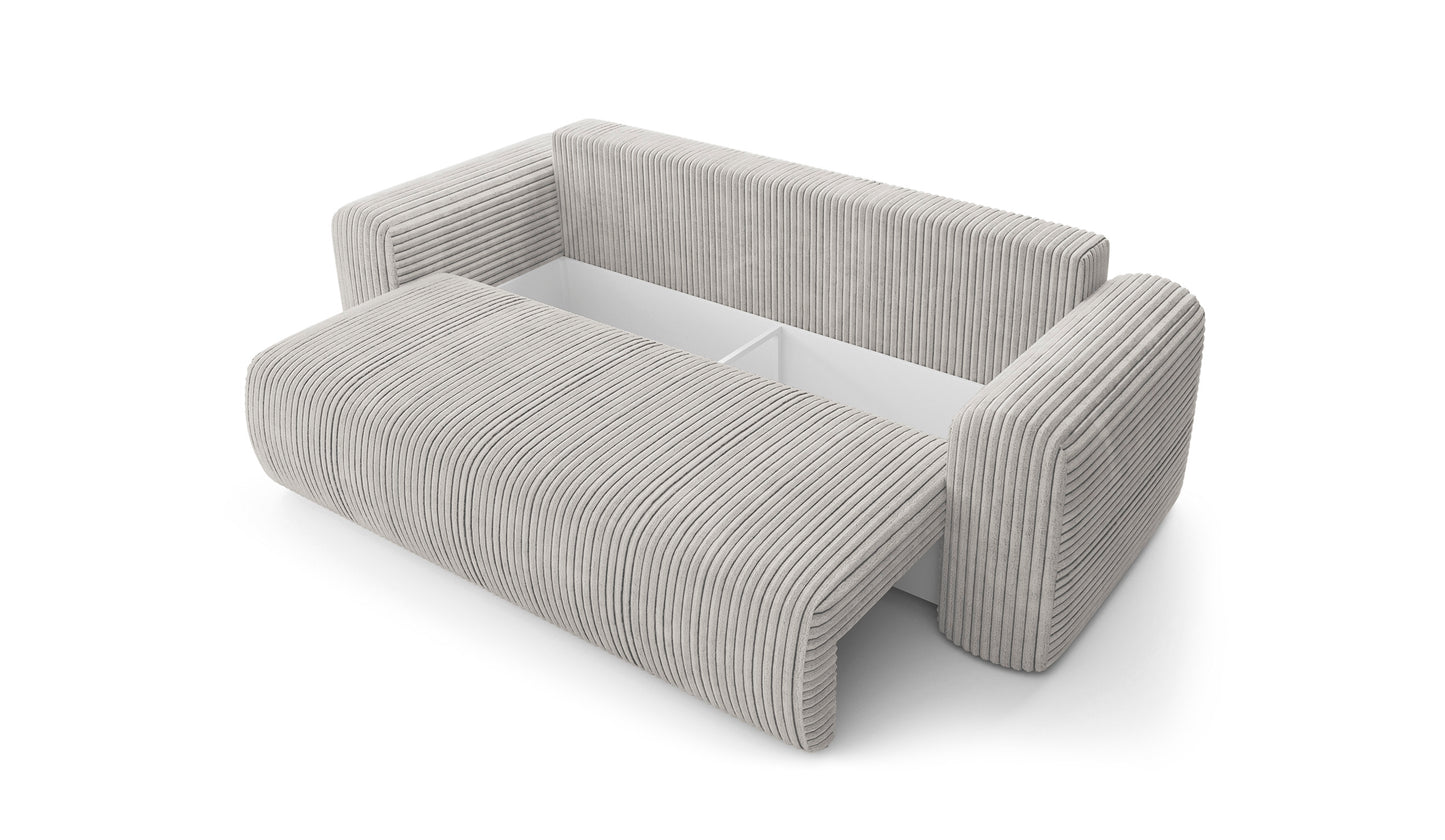 Sofa LUNA su miego funkcija, šiltas smėlinis