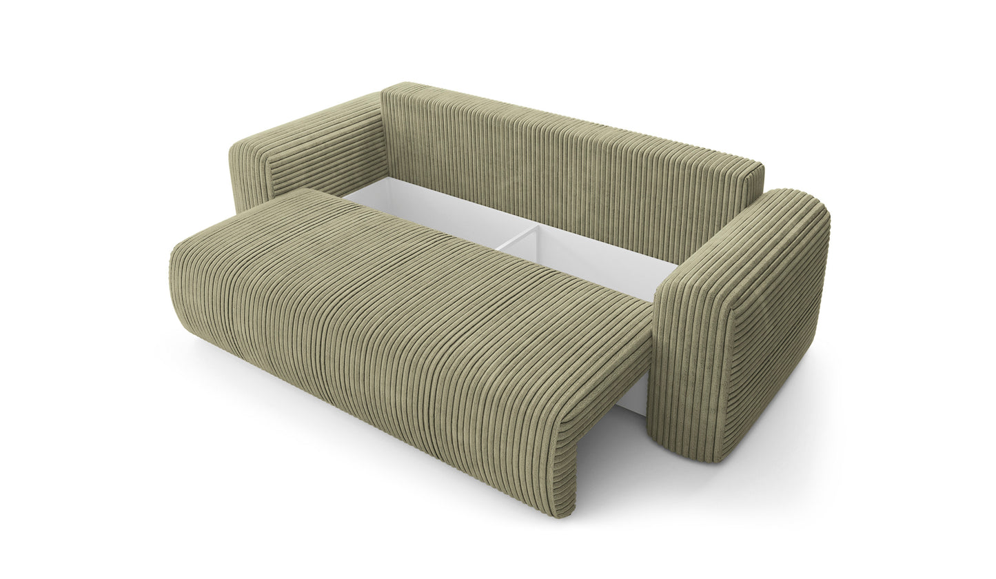 Sofa LUNA su miego funkcija, sage žalsvai pilka