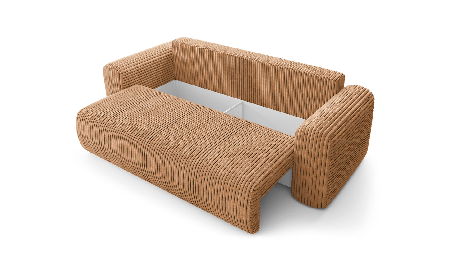 Sofa LUNA su miego funkcija, karamelės rudas