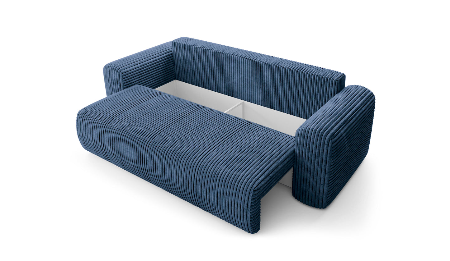 Sofa LUNA su miego funkcija, tamsiai mėlyna