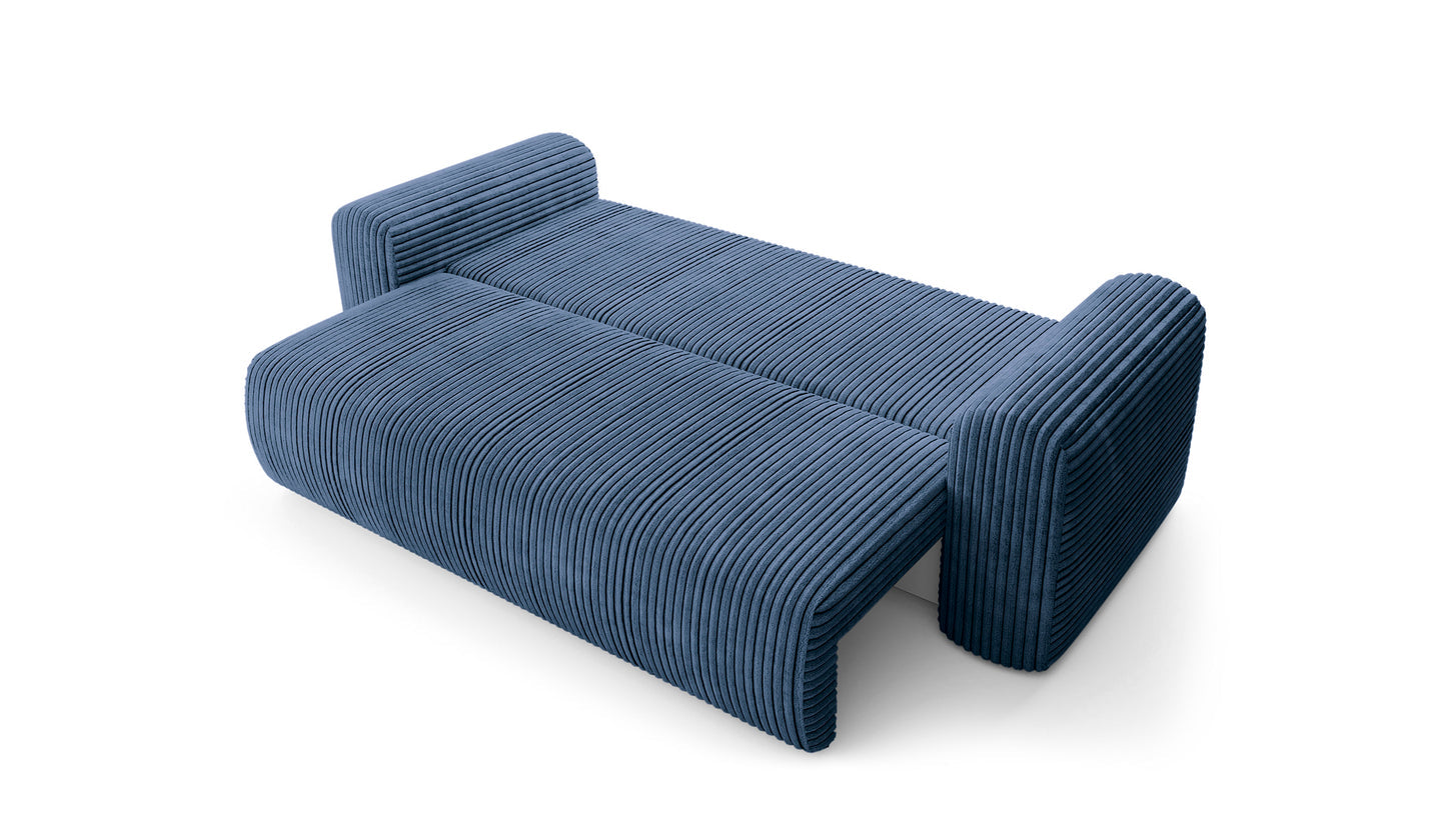 Sofa LUNA su miego funkcija, tamsiai mėlyna