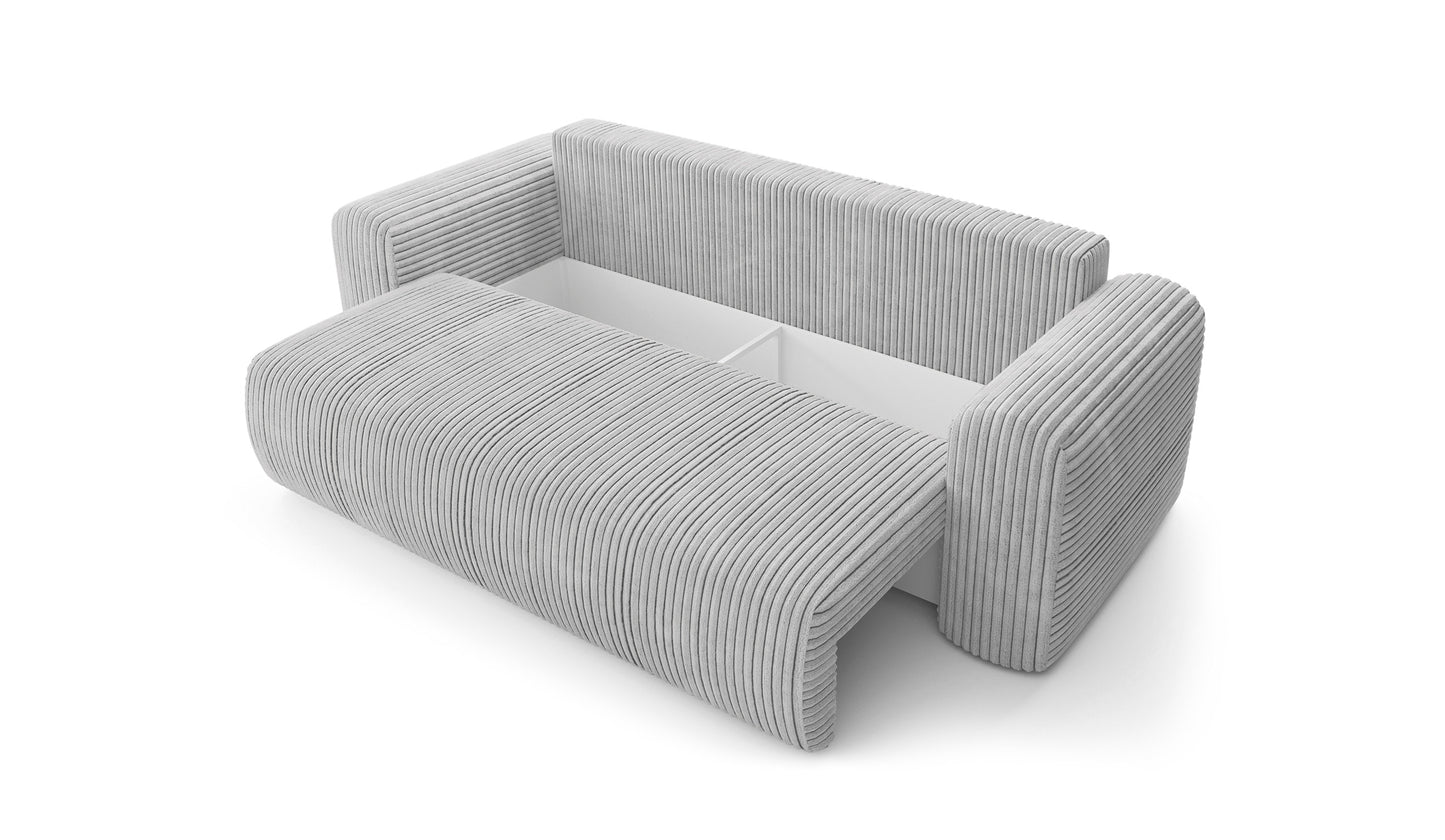 Sofa LUNA su miego funkcija, šviesiai pilka