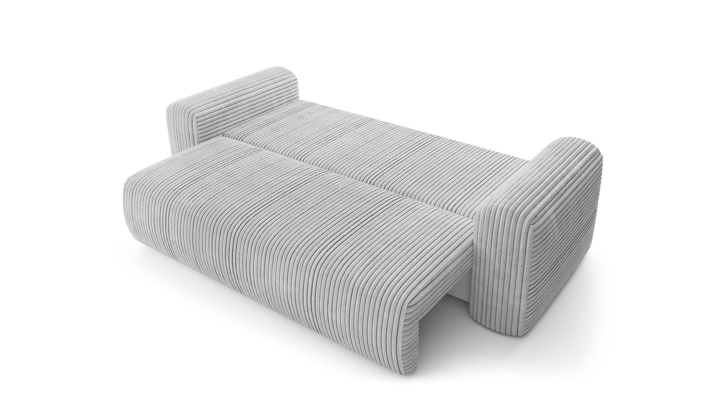 Sofa LUNA su miego funkcija, šviesiai pilka