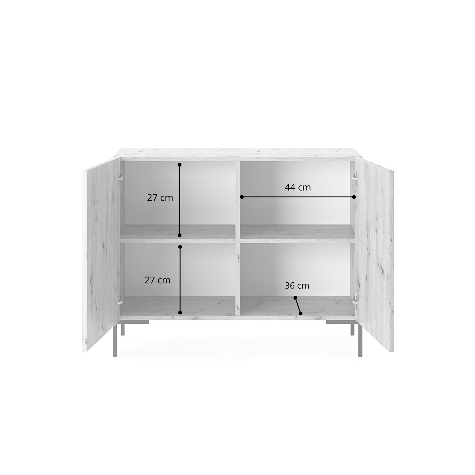 Komoda LAMMELO, pilkai smėlinė, 92 cm