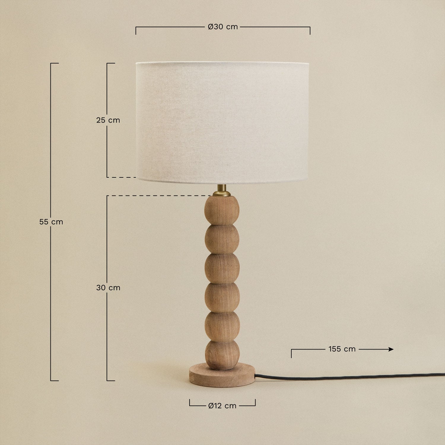 Stalinė lempa SOLINA, Mango, Ø30cm, aukštis 25cm (1 variantas)
