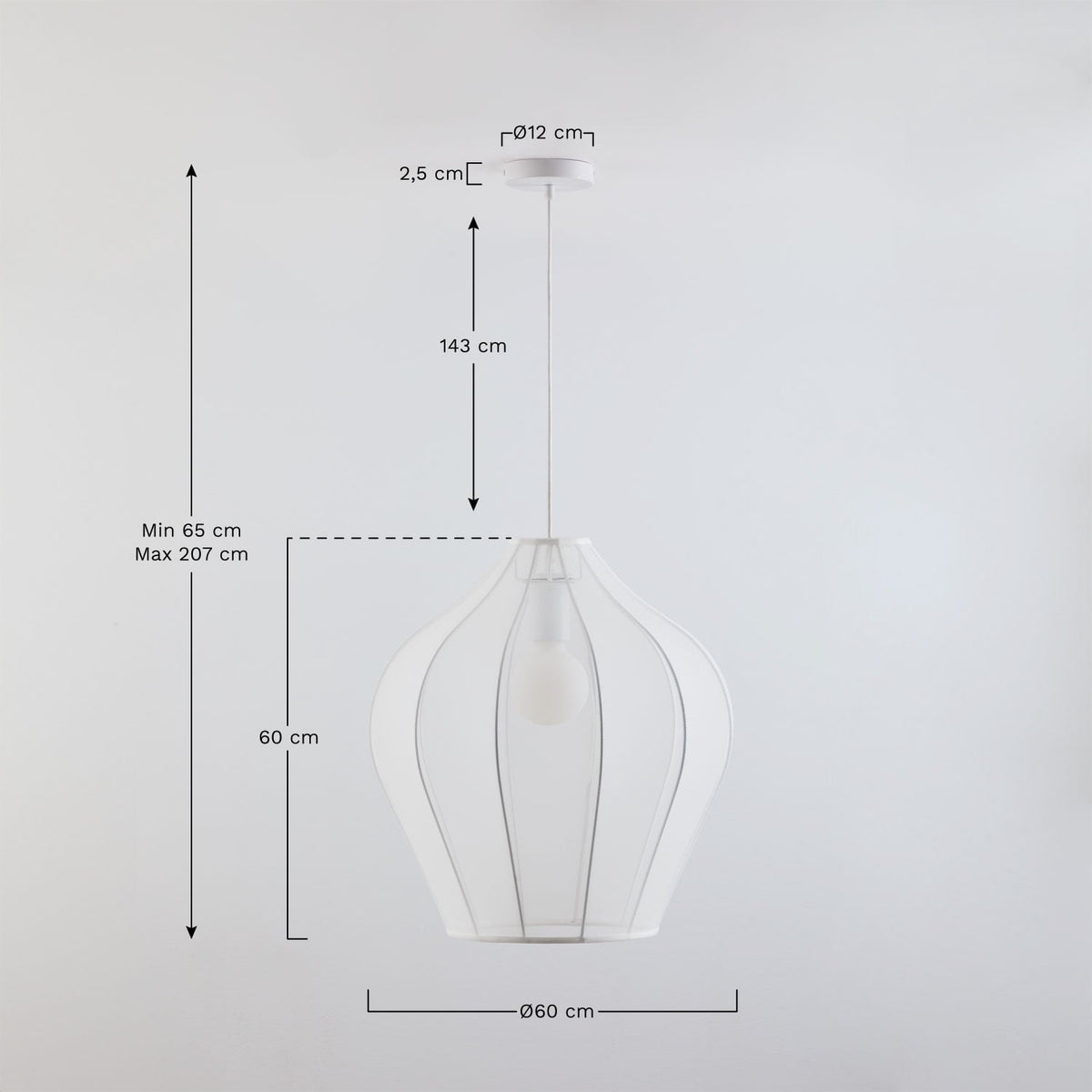 Pakabinamas šviestuvas BELSENA, Pastelinė rožinė, Ø60 cm