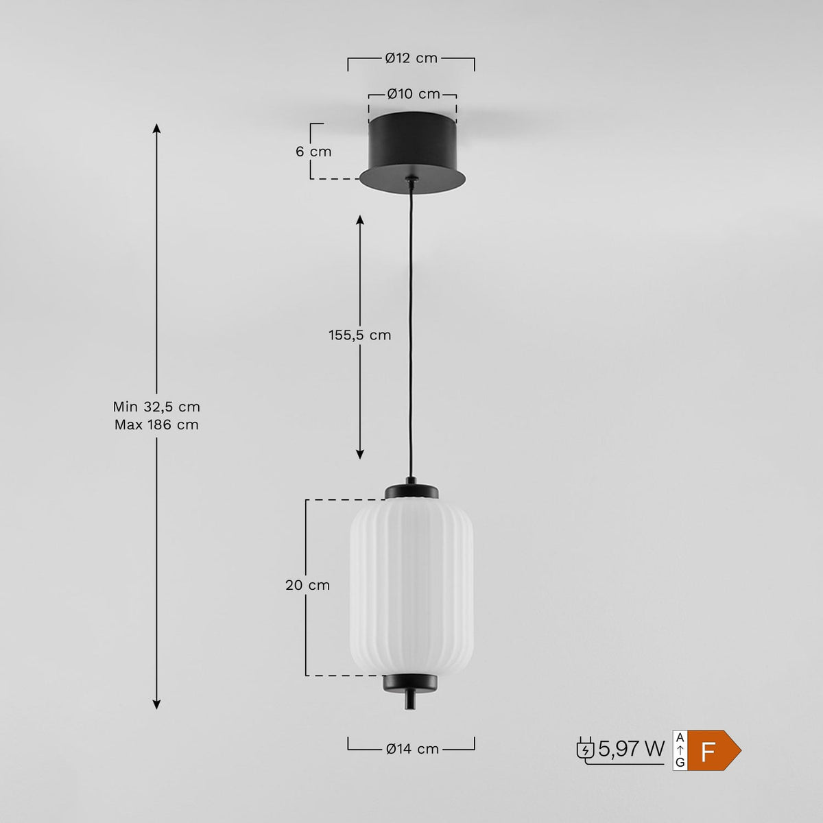 Pakabinamas LED šviestuvas NESARA, juoda