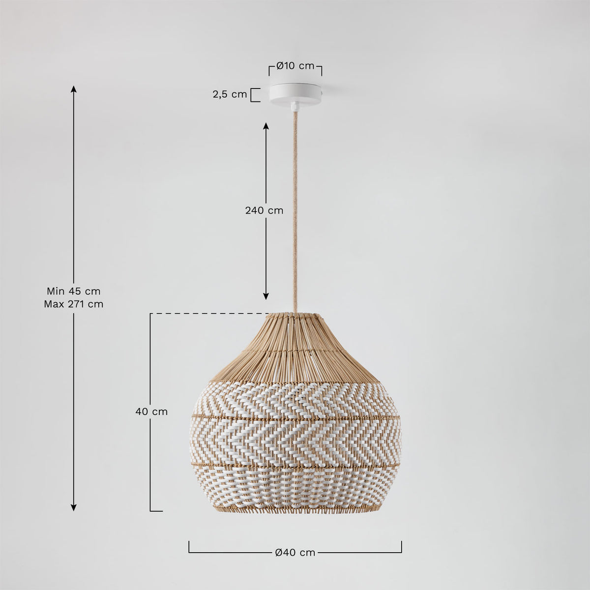 Pakabinamas šviestuvas LARENA, Medaus-juoda, Ø40 cm / 40 cm
