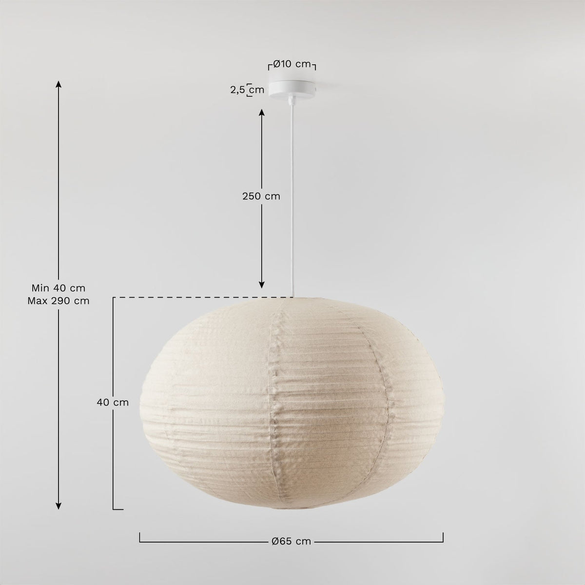 Lininis pakabinamas šviestuvas ELIRAS, Ø65 cm
