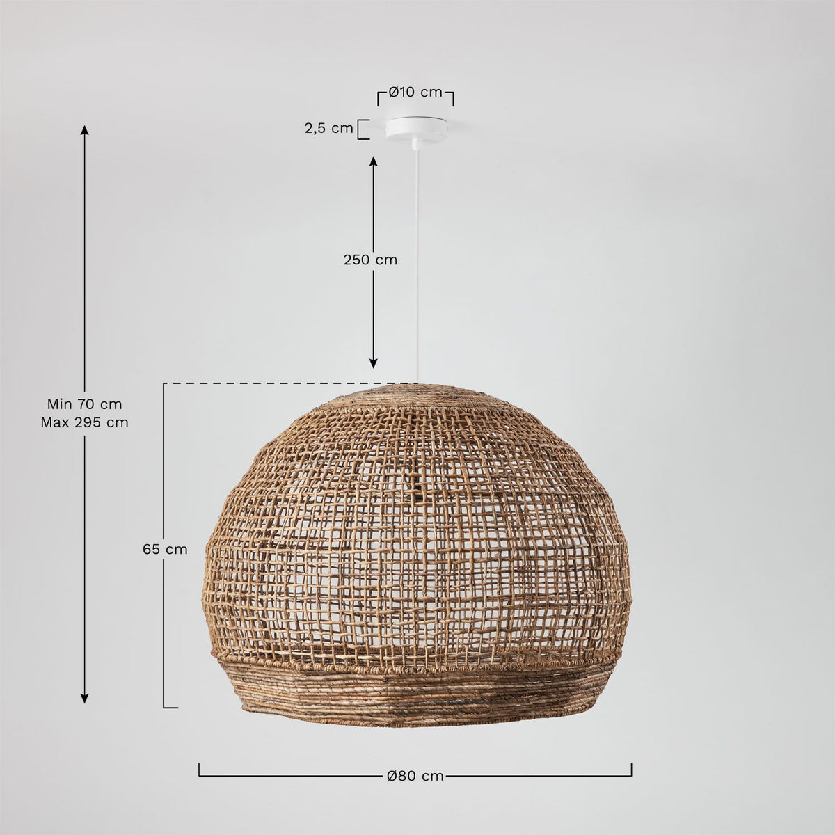 Pakabinamas šviestuvas UDENA, Balta, Ø80cm, aukštis 65cm