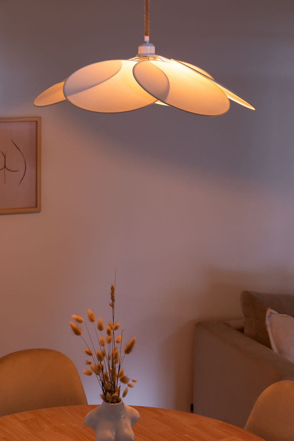 Pakabinamas šviestuvas OKERA, Sendinta balta, Ø60 cm