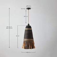 Pakabinamas šviestuvas ZOENA, Juoda, Ø30 cm / 55 cm