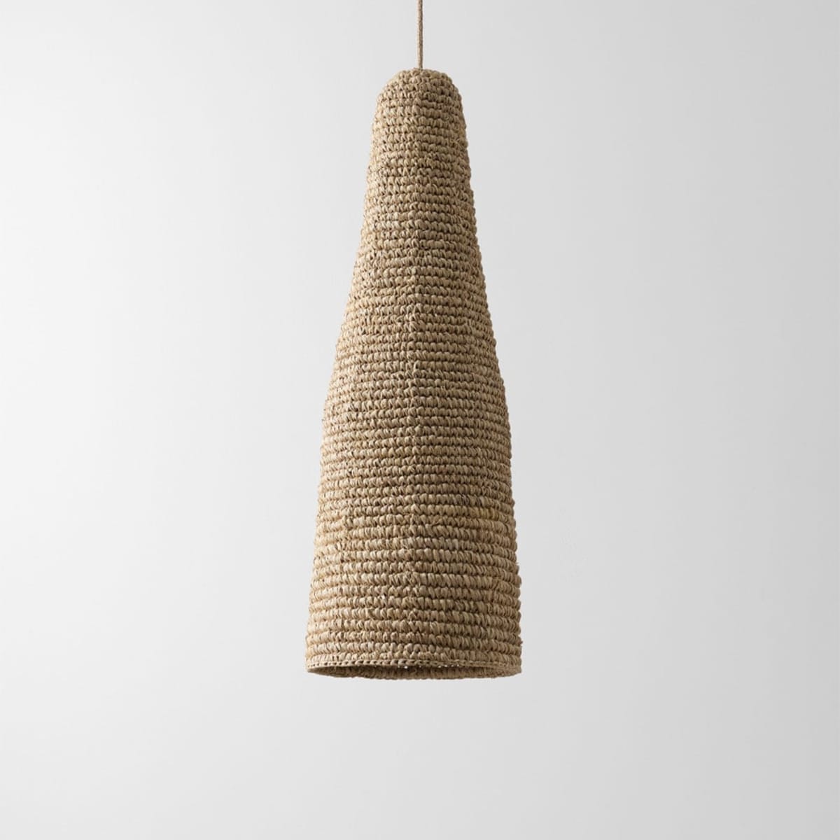 RATTAN pendant lamp, natural and white, 75 cm