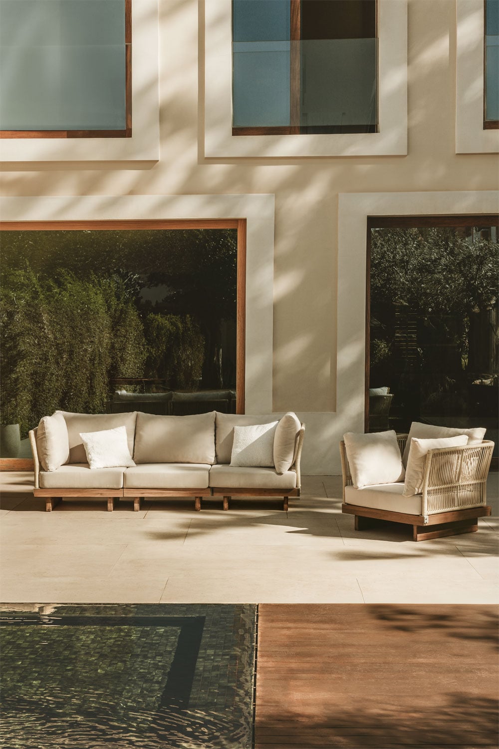 Lauko baldų komplektas FORTO, 3-vietė sofa ir fotelis